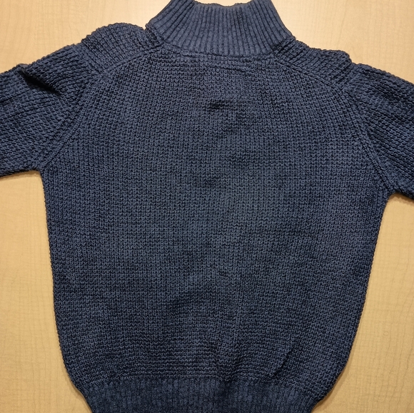 Weatherproof Vintage Holiday Sweater Quarter Button Neck Navy Blue Sweater Med - Picture 4 of 12